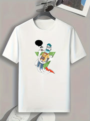 Cartoon Style Pattern Print Men's Comfy Sports T-shirt