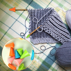 6pcs Knitting Needle Point Protectors Set with Plastic Box