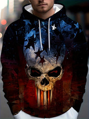 Skull 3D Print Hoodies for Men Graphic Hoodie Comfy Loose Hooded Pullover