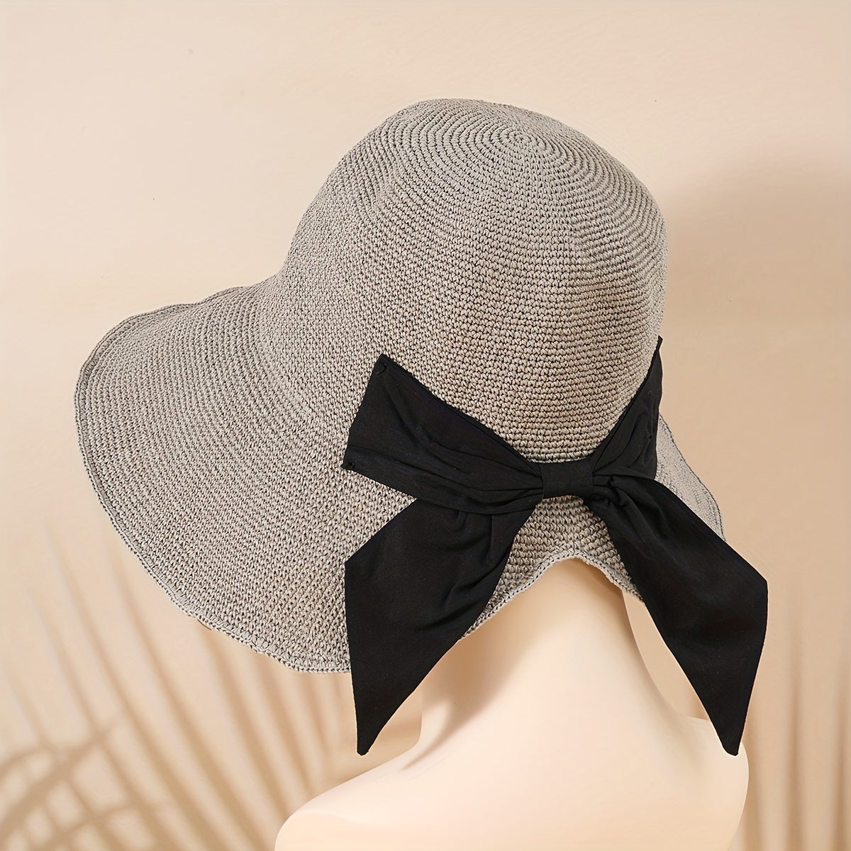 Bowknot Floppy Summer Bucket Hat Sun Hats Crochet Straw Hats