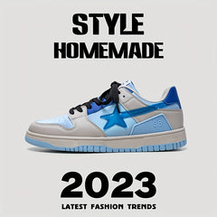 Men's Star Pattern Skate Shoes Non Slip Casual Shoes Youth