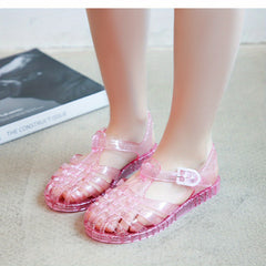 Sequin Closed Toe Sandals for Girls Non Slip Lightweight Breathable