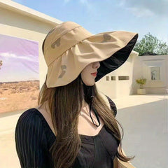Butterfly Printed Ponytail Visor Hat UV Protection Sun Hat For Women