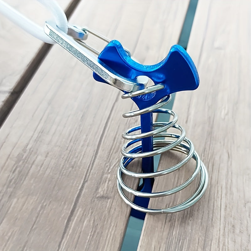 Aluminum Fishbone Tent Nails with Wood Spring and Hook Clip
