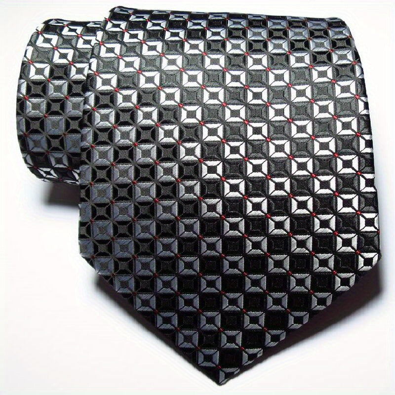 Golden Red Pink Jacquard Woven Men's Tie Necktie