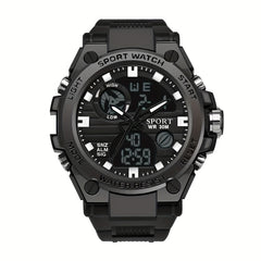 Men's Outdoor Waterproof Dual Display LED Alarm Watch