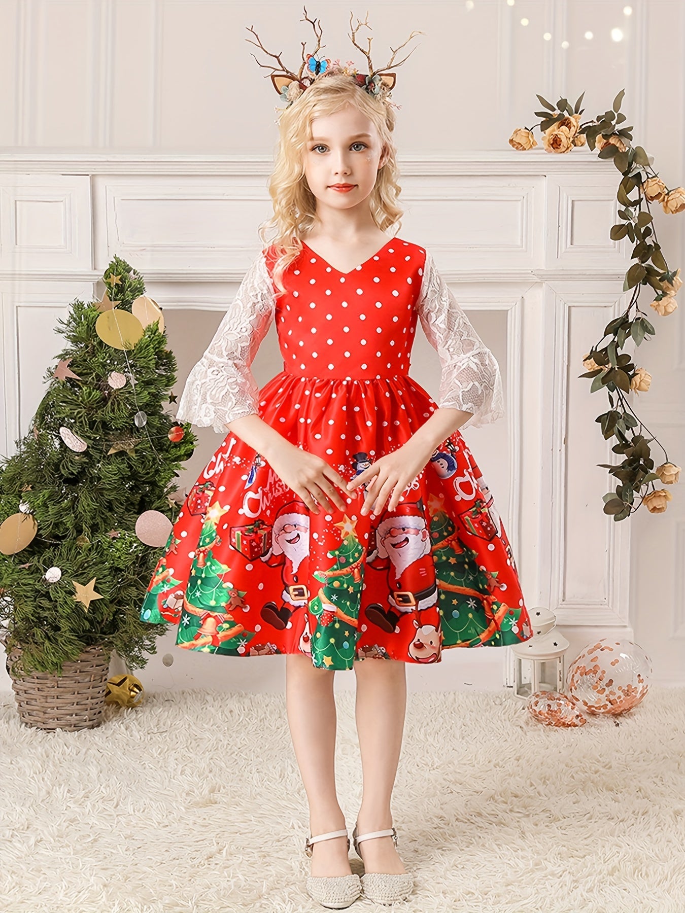 Girl's Christmas Style A-Line Dress Fairy Tale Character Cosplay Costume