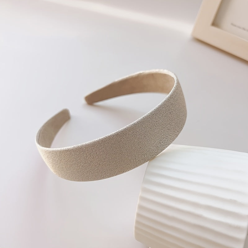 Classic Wide Brim Glitter Hair Band Beige & Gray