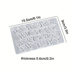 26pcs Small English Letter Pendant Crystal Resin Mould for DIY Jewelry