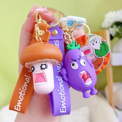 Silicone Doll Keychain Fun Vegetable Expressions