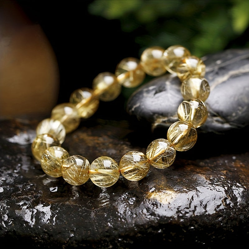 AierCrystal Brazilian Titanium Rutilated Crystal Bracelet