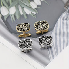 Creative Floral Striped Cufflinks for Men