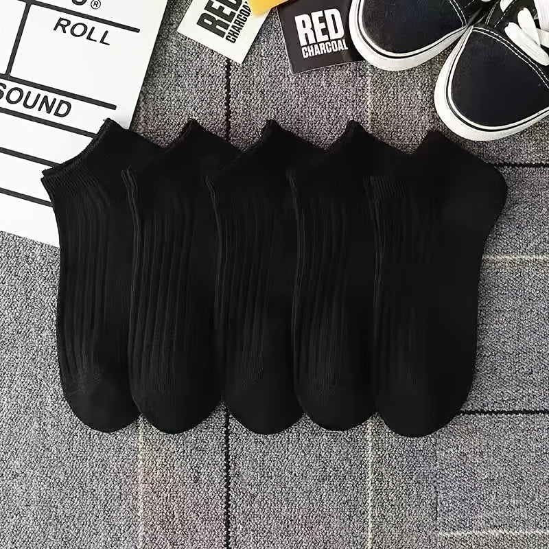 5 Pairs Women's Solid Comfy & Breathable All match Socks