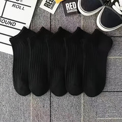 5 Pairs Women's Solid Comfy & Breathable All match Socks