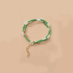 10 Small Flowers Beaded Necklace for Girls
