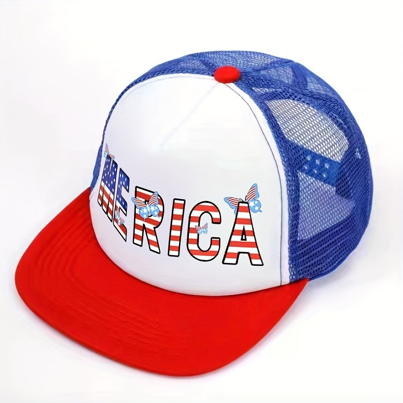 Hip Hop Butterfly Trucker Hat American Flag Pattern Baseball Cap Casual Dad Hat