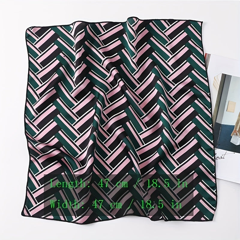 Animal Print Silk Scarf Square Shawl Bandana Head Wrap Neckerchief for Women