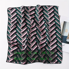 Animal Print Silk Scarf Square Shawl Bandana Head Wrap Neckerchief for Women
