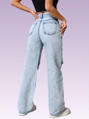 Washed Wide Legs Jeans Women's Denim Jeans