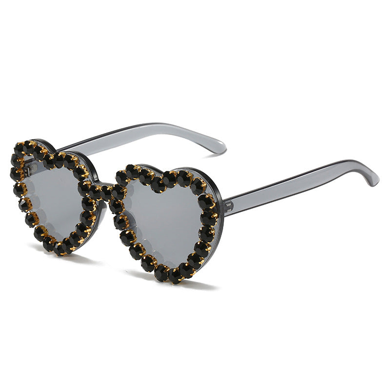 Women's Heart Rhinestones Sunglasses Party Shades