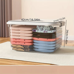 1pc Transparent Storage Box with Lid Home Organization and Storage