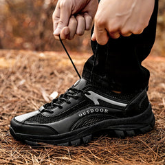 Men's Mesh Lace Up Hiking Sneakers Wear resistant Outdoor Shoes
