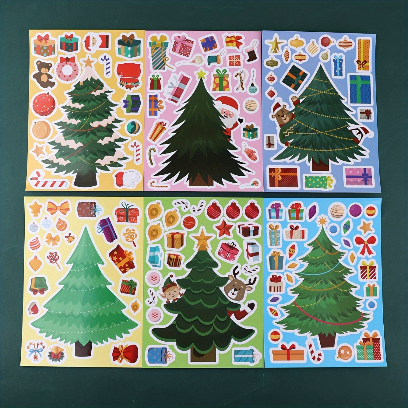 6pcs Christmas Stickers Set - Create Your Own Christmas Party Games Stickers