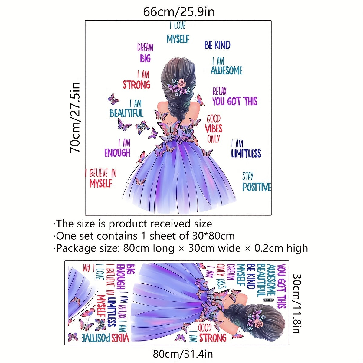 Butterfly Girl Wall Decals Colorful Butterflies With Quotes Stickers