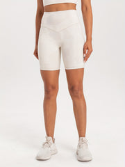 Geometric Pattern High Stretch Sports Shorts Tummy Control Running Shorts