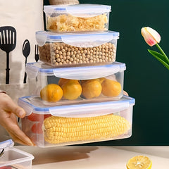 4pcs Freshkeeping Boxes Microwave Lunch Box Sealed Storage Box Food Storage