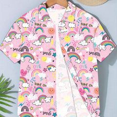 Kids Cartoon Graphic Short Sleeve Shirt