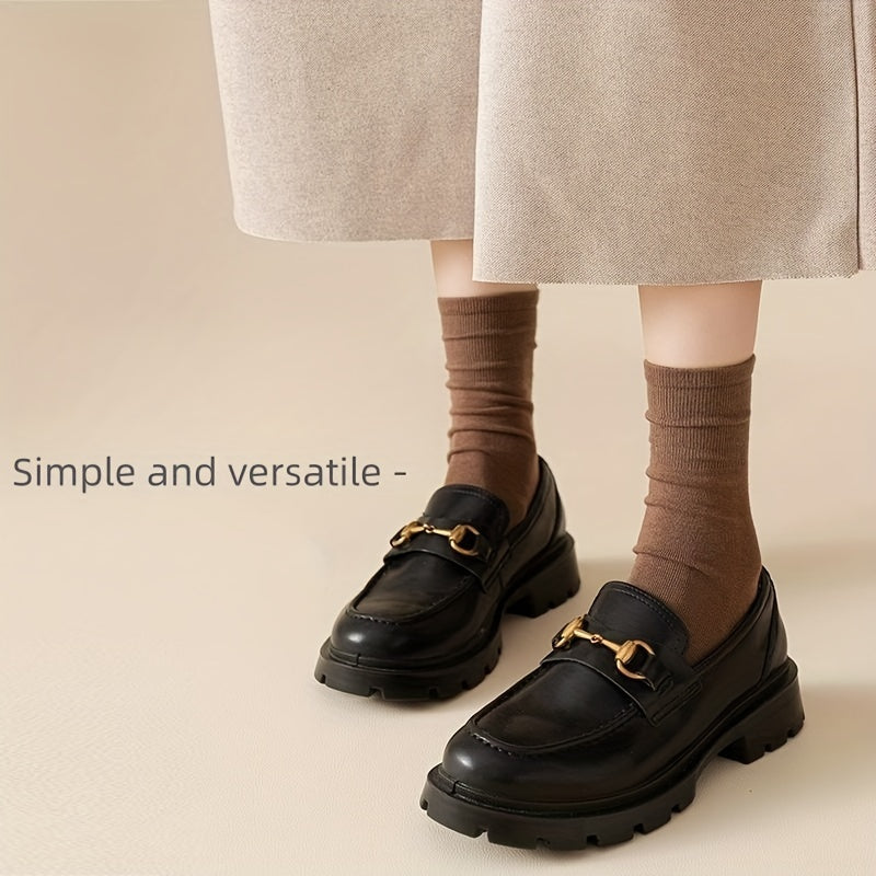6 Pairs Soft Mid Tube Socks for Women