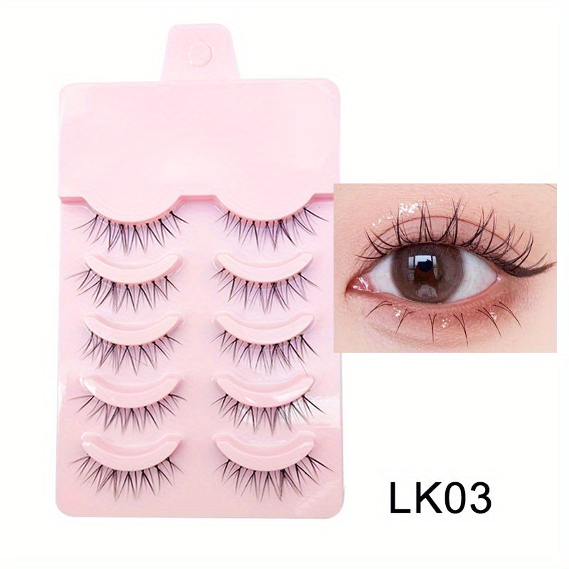 Manga Anime Lashes Soft Natural Thick False Eyelashes Pointed Cat Eye