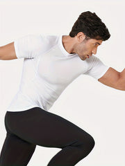 HOPLYNN Men's Compression Shirt Short Sleeve Crew Neck Undershirt