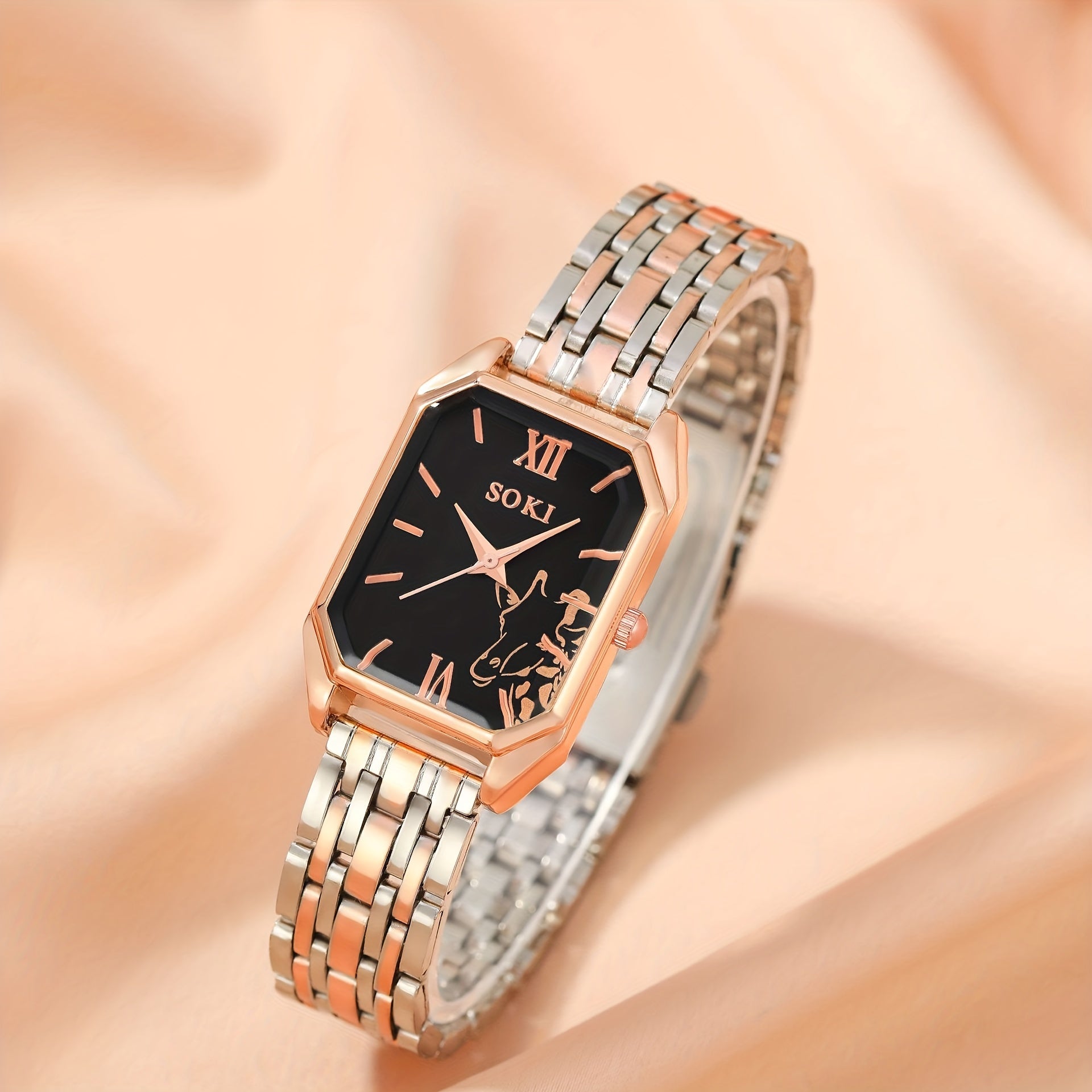 2pcs Girl Watch & Rose Pendant Bracelet Gift For Children
