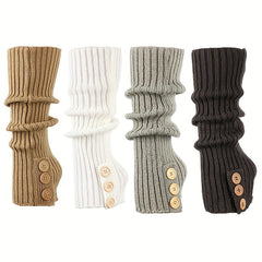 Warm Woolen Button Socks for Winter Long Boots Stacked Socks