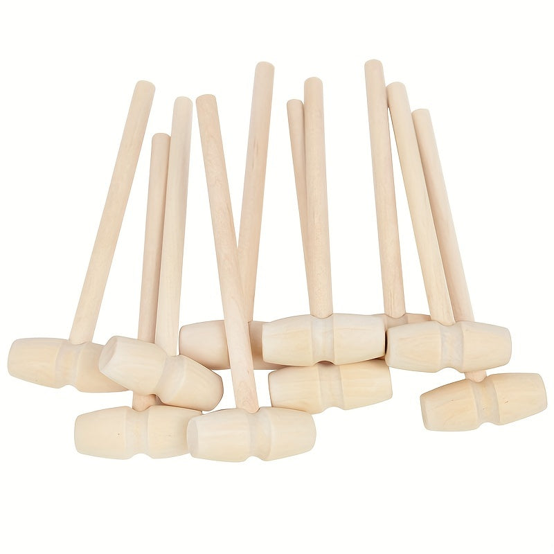 5pcs Mini Wooden Hammers for Kids' Toys & Parties
