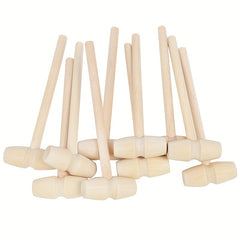 5pcs Mini Wooden Hammers for Kids' Toys & Parties