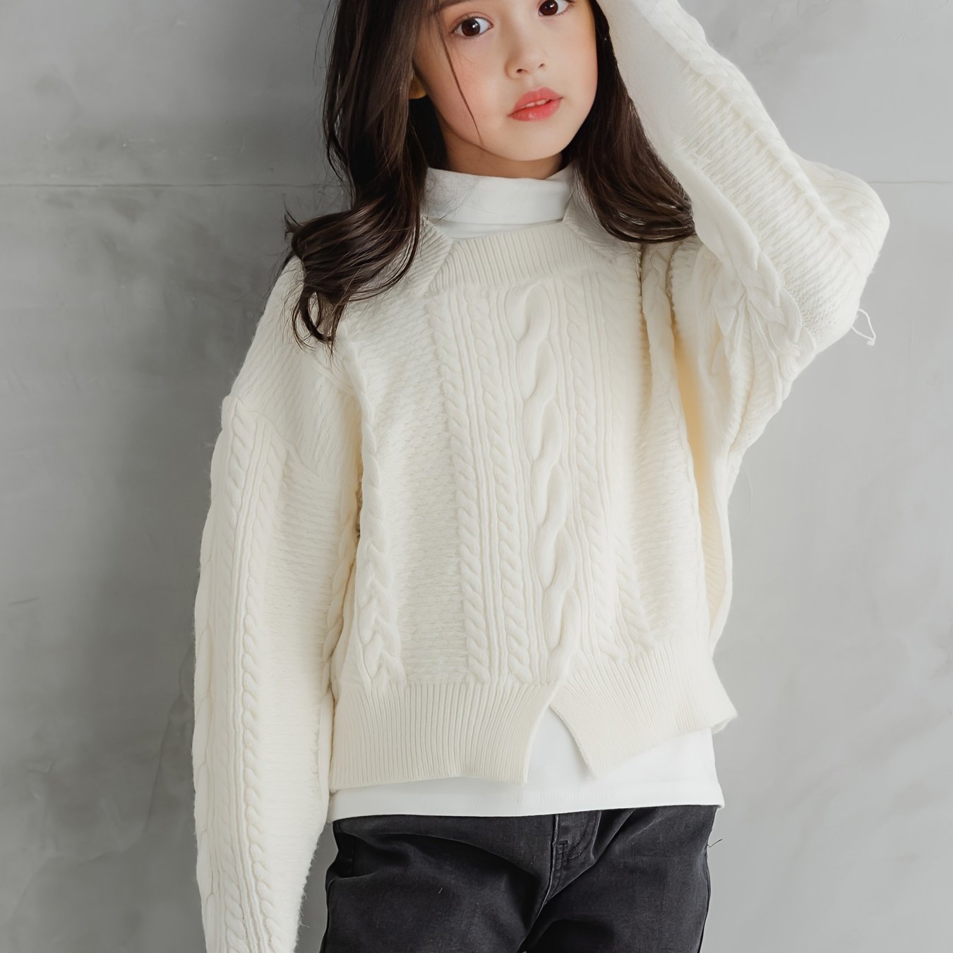 Warm Knit Sweater Girls Comfy Pullover Kids Gift Christmas Fall Winter