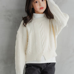 Warm Knit Sweater Girls Comfy Pullover Kids Gift Christmas Fall Winter