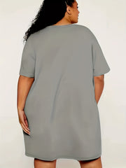 Cartoon Figure Print Lounge Dress Short Sleeve