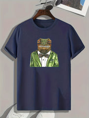 Mr Frog Print Men's Graphic T shirt for Summer