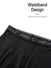 Men's Solid Leggings Active Quick Dry Compression Pants For Outdoor Running