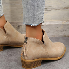 Block Heel Pointed Toe Ankle Boots - Women's Outdoor Footwear