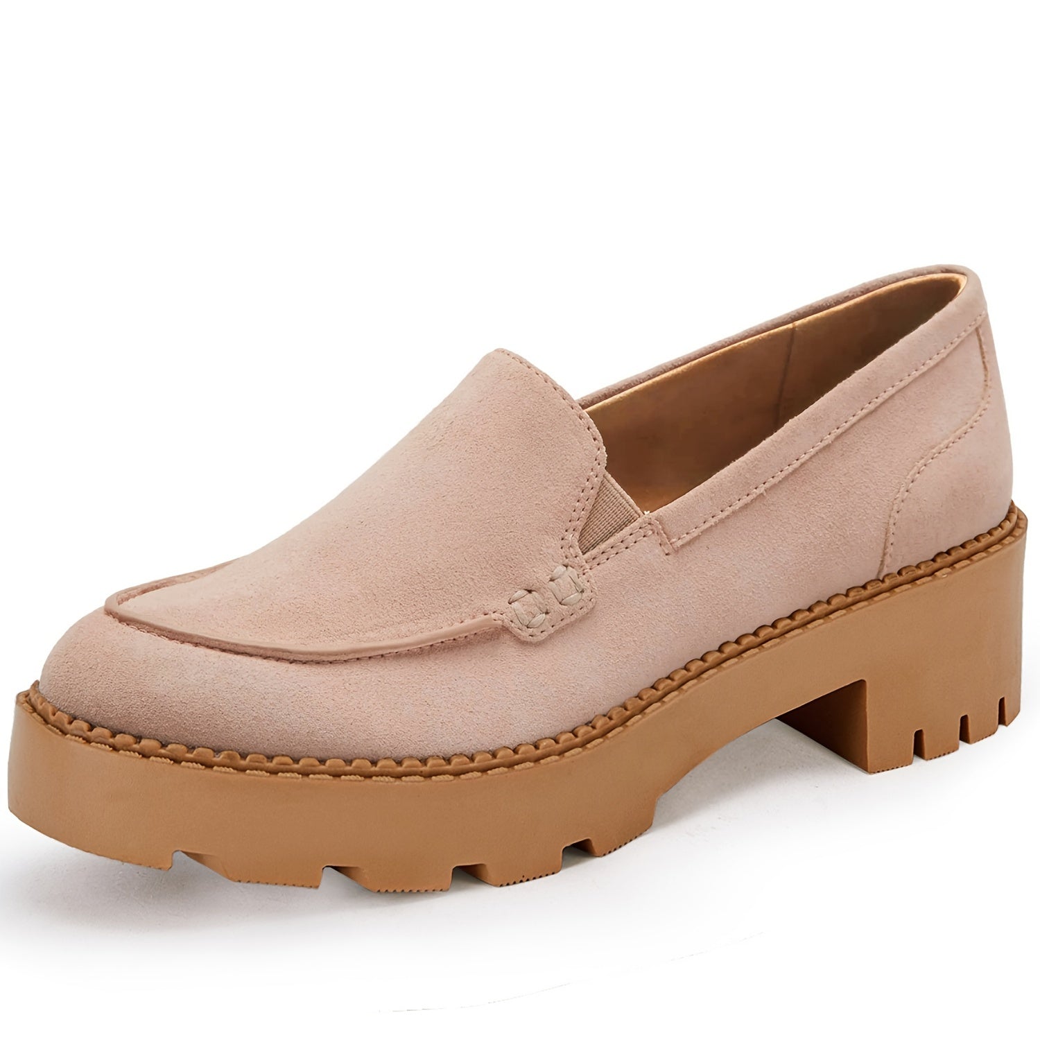 Women's Chunky Platform Loafers Soft Sole Slip On Shoes