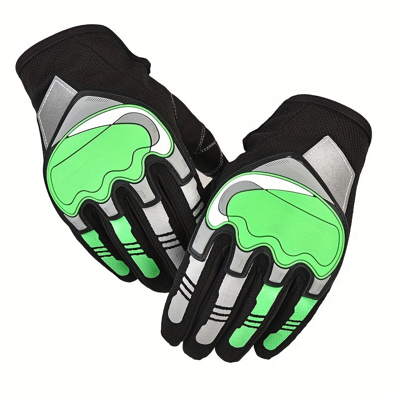 Reflective Motorcycle Sports Gloves Full Finger Non-slip Protective Riding Glove
