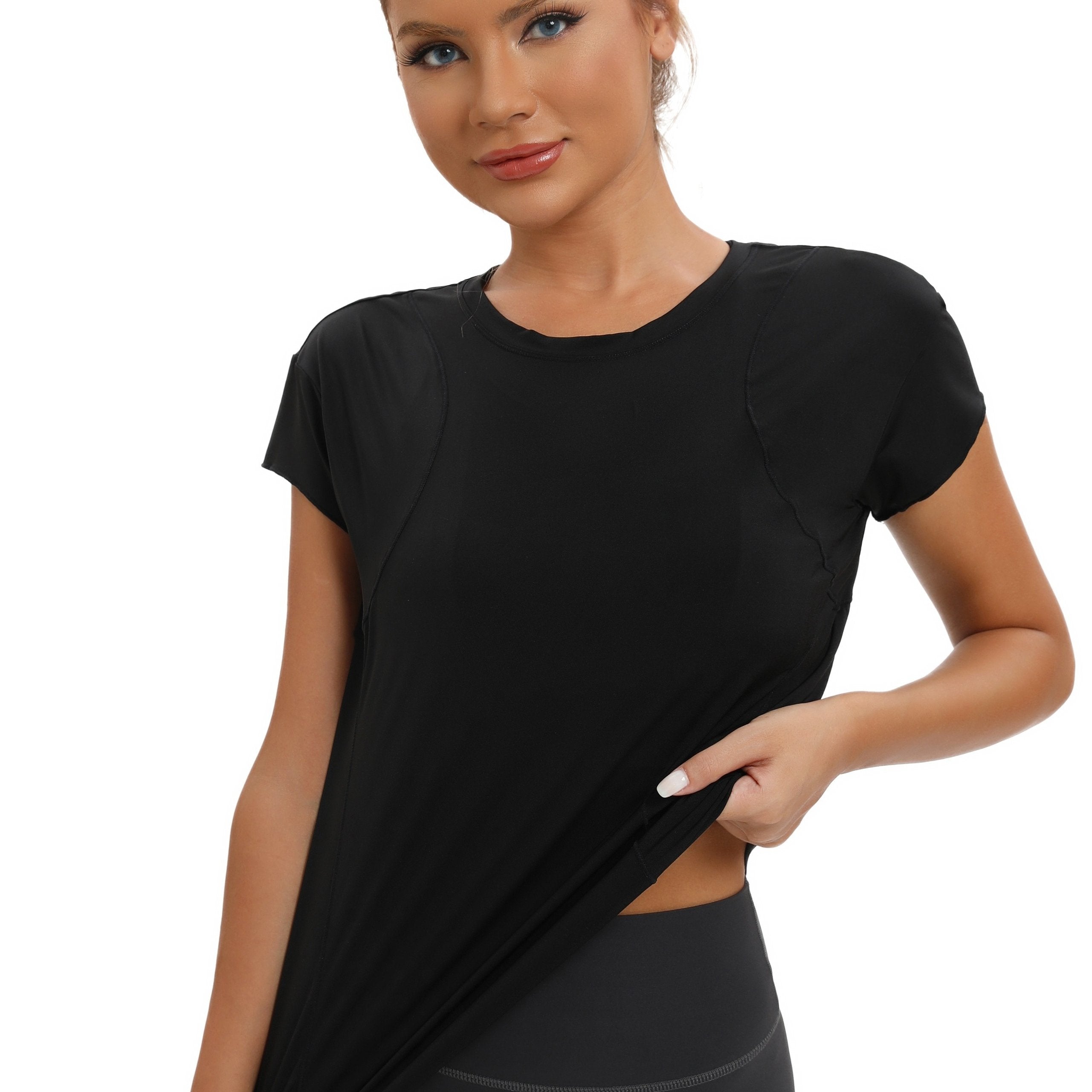 Women's Casual Sports T-shirt Round Neck Short Sleeve Running Shirt