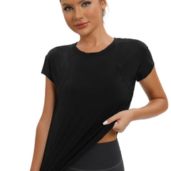 Women's Casual Sports T-shirt Round Neck Short Sleeve Running Shirt