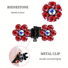 50pcs Mini Flower Rhinestone Hair Clips Set - Perfect Holiday Gift