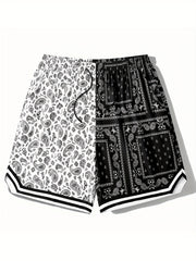 Men's Paisley Beach Shorts Breathable Swim Trunks for Summer